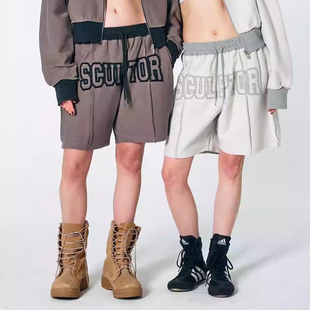 SCULPTOR纯色设计感休闲复古反穿短裤 男女
