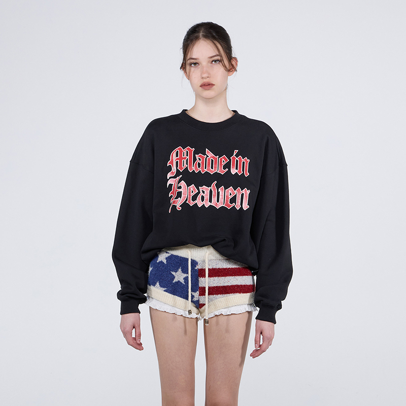 SCULPTOR创意涂鸦字母运动衫女秋冬美式潮牌重磅复古卫衣加绒