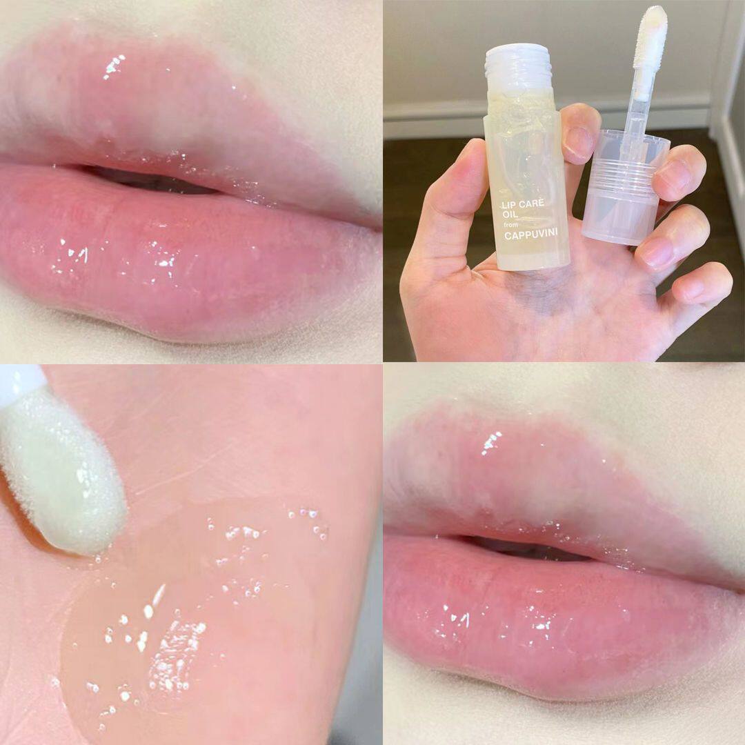 白桃味护唇油保湿滋润补水防干裂唇乳女唇釉滋润透明无色唇蜜唇膏