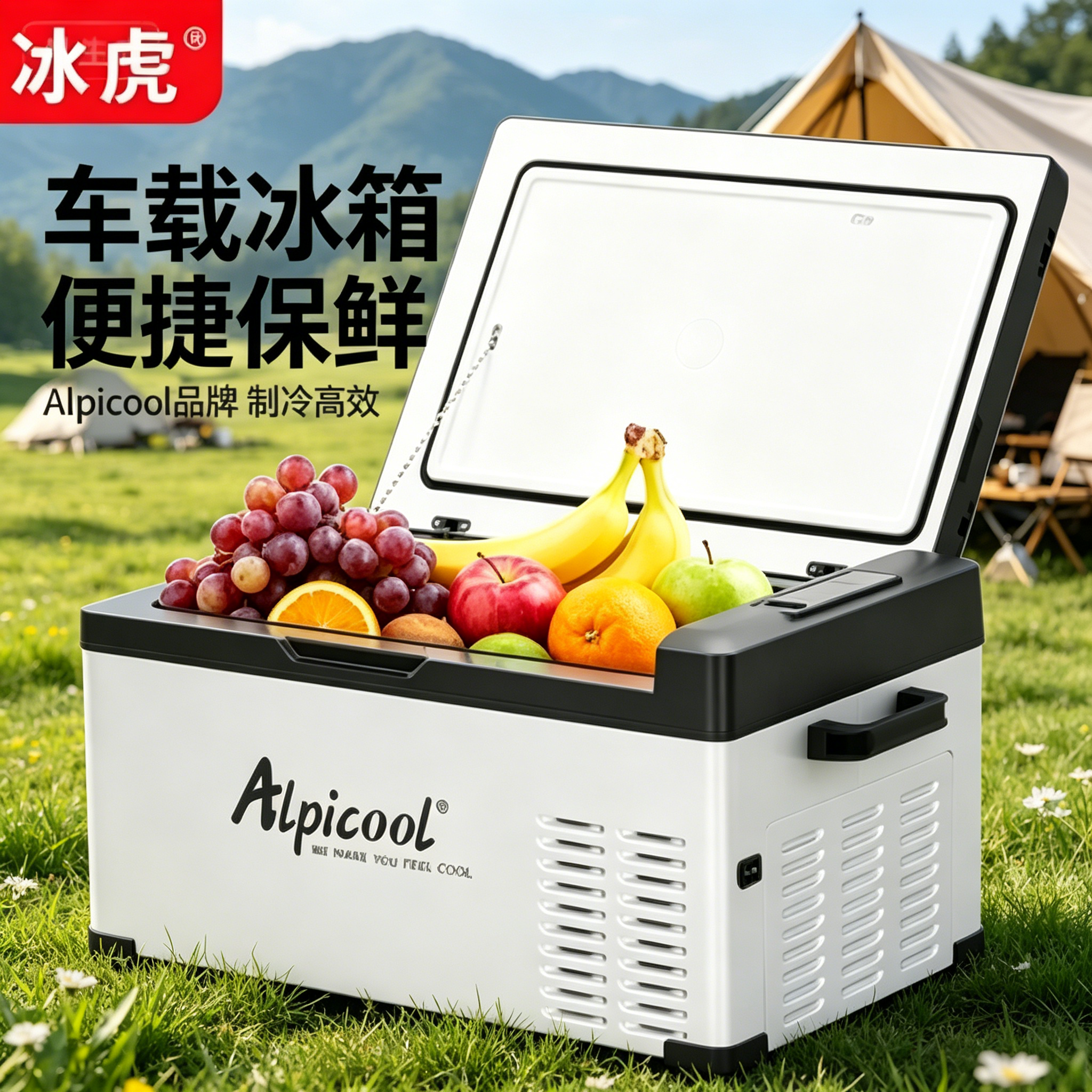 冰虎便携车载冰箱车家两用压缩机制冷12v24v220v货车冷冻冷藏冰柜