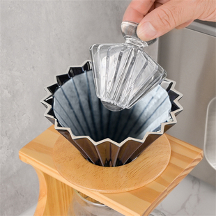 手冲咖啡v60滤杯滤纸压纸神器 耐热PC材质锥形折纸蛋糕滤纸镇纸器
