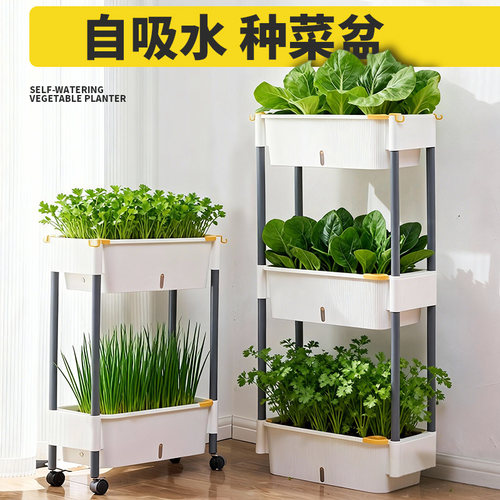 阳台种菜盆多层菜架子自动吸水