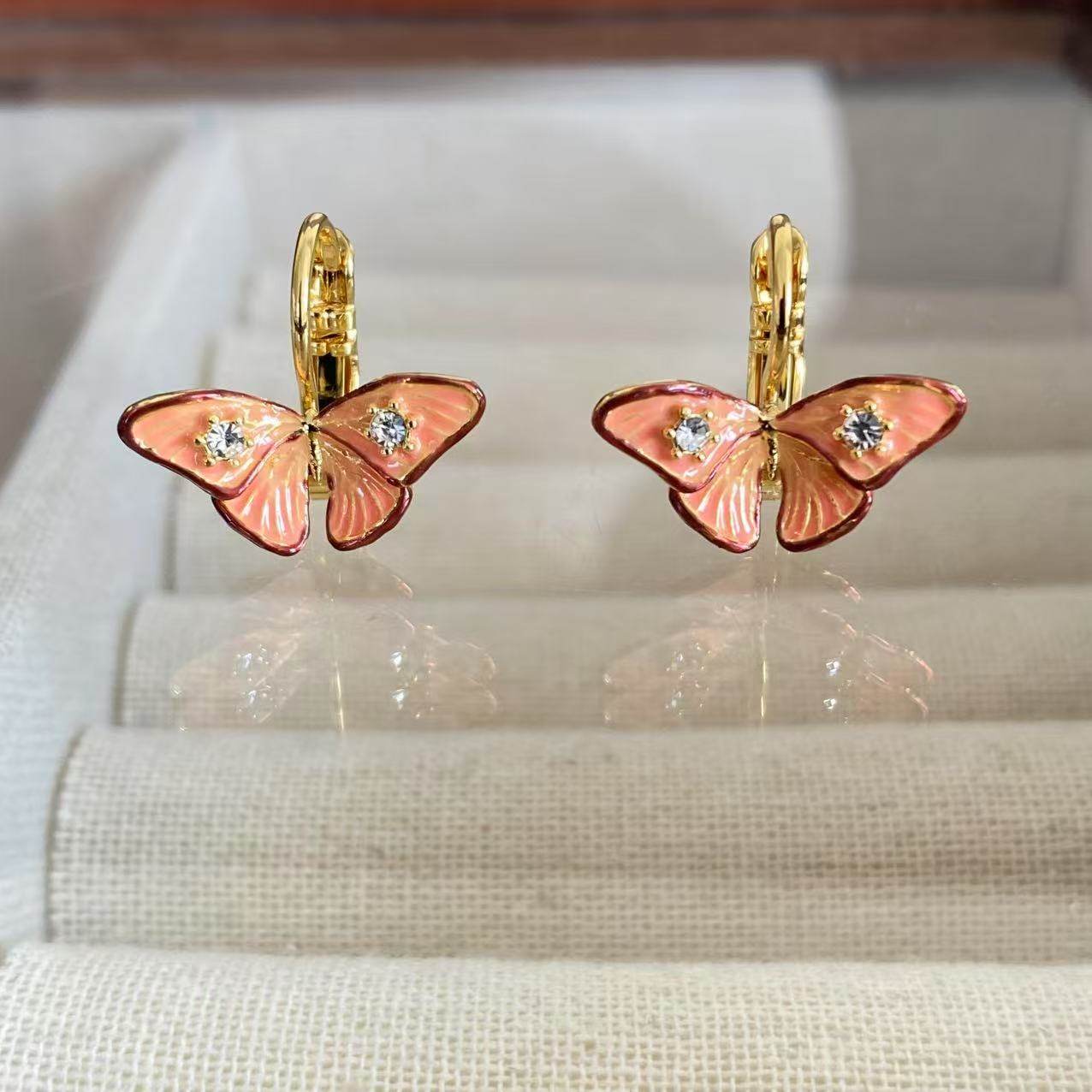 法国珐琅ln小众爱护动物系列春夏彩蝶蝴蝶纷飞耳钉戒指,饰品/流行首饰/时尚饰品新,耳环,淘宝优惠券,粉丝福利购,淘宝优惠卷