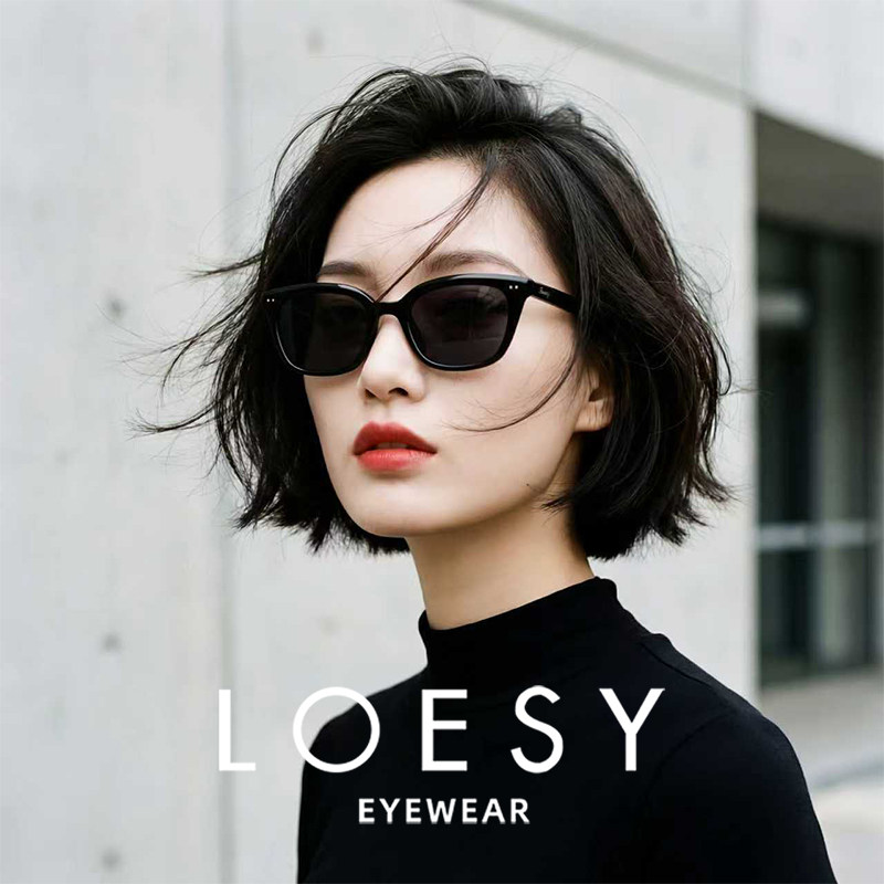 洛伊士新款防紫外线高清尼龙太阳镜男时尚猫眼窄框防晒墨镜女2369