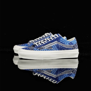 36EK网格拼接深蓝色复古经典 Skool 低帮男女鞋 帆布鞋 OTW 板鞋 Old