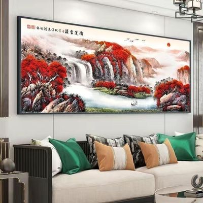 上门安装客厅山水画家和万事兴中式成品高档挂画沙发电视背景墙画