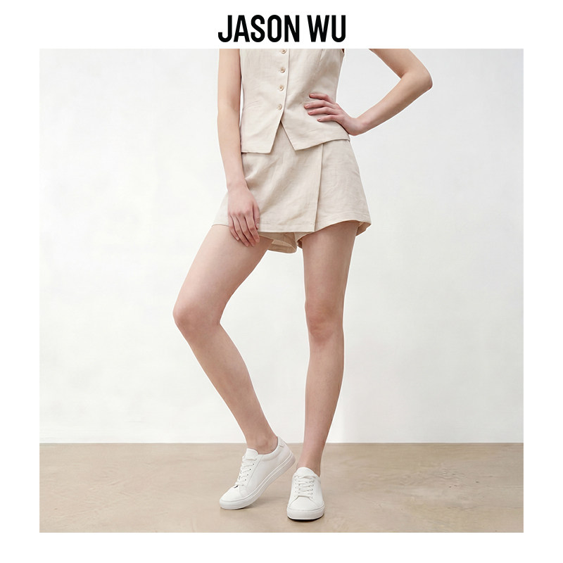 JASON WU-J系列100%汉麻甜美时尚高腰宽松百搭裙裤短裤女夏季新款