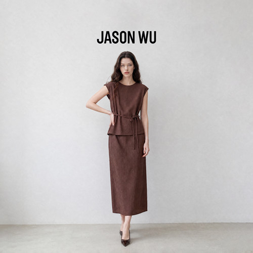JASON WU-J系列桑蚕丝禅意素雅重工无袖背心