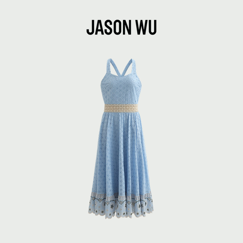 JASON WU 新款镂空绣花露背收腰新中式裙子长裙连衣裙,女装/女士精品,连衣裙,淘宝优惠券,粉丝福利购,淘宝优惠卷