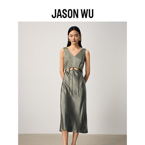jasonwu醋纤V领连衣裙