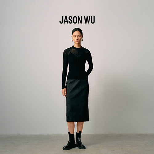 【大乐严选】【董洁同款】JASON WU 新款新中式提花中长百搭裙子