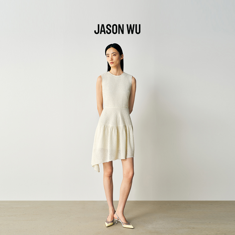 JASON WU2026年春季新款粗花呢无袖连衣裙圆领简约气质中长款
