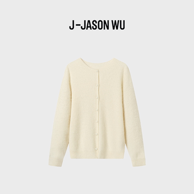 JASON WU-J系列羊毛轻柔开衫温柔风羊绒针织圆领纯色轻暖打底毛衣