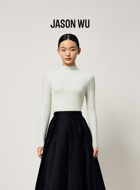 【清仓福利】JASON WU秋季新款简约半高领修身羊毛基础打底针织衫