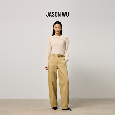JASON WU2025秋冬新款纯色直筒宽松显瘦水洗棉香蕉裤休闲裤裤子女