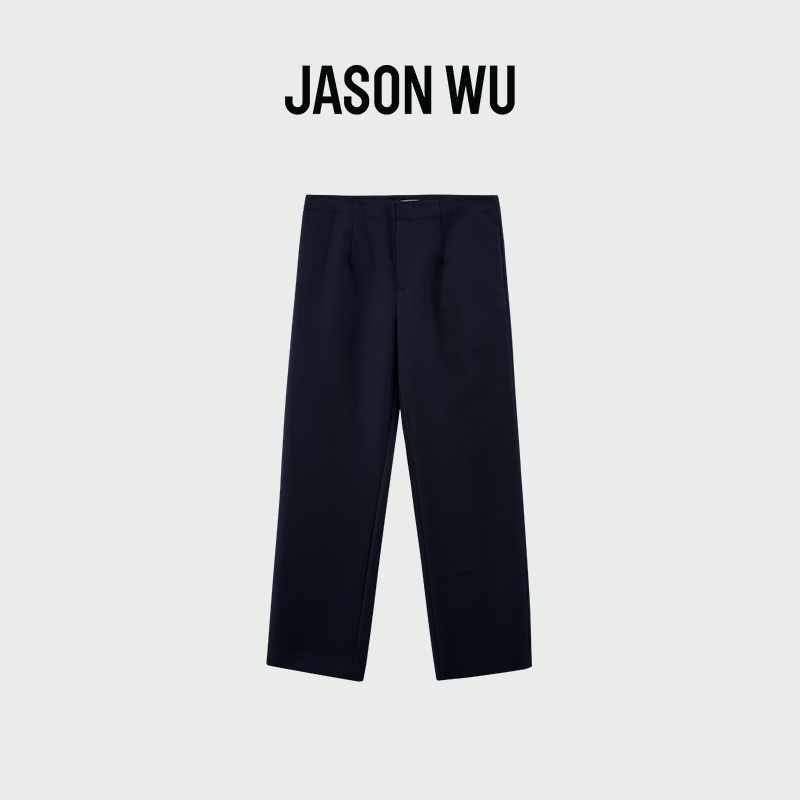 藏青色阔腿裤jasonwu休闲高腰