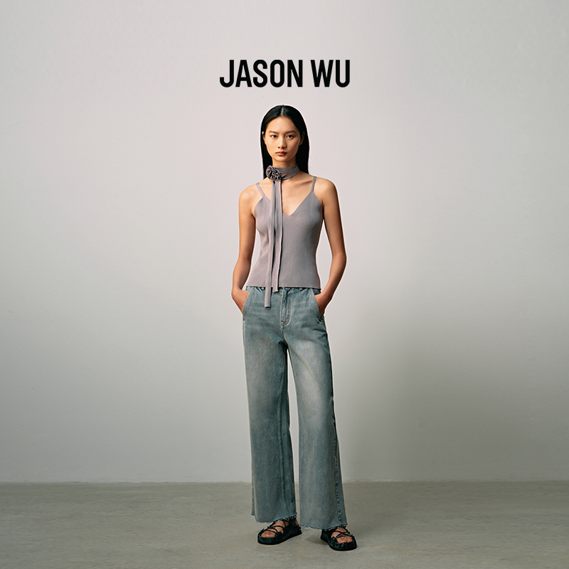 通勤Jasonwu长裤毛边