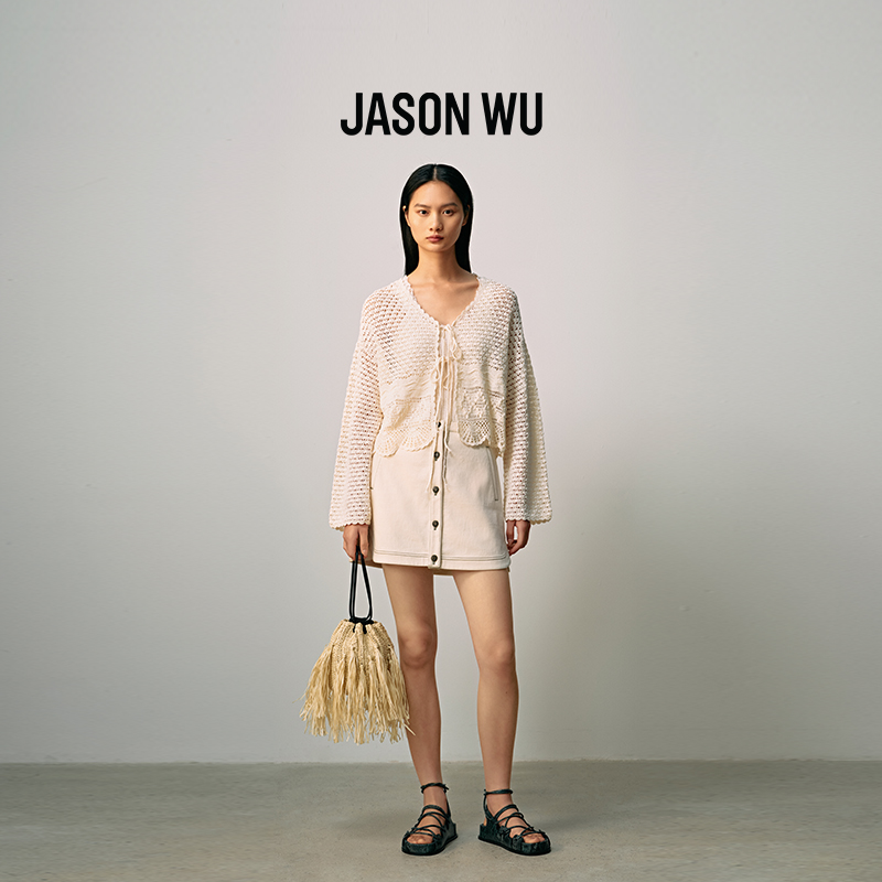 Jasonwu短款A字裙A型明线装饰