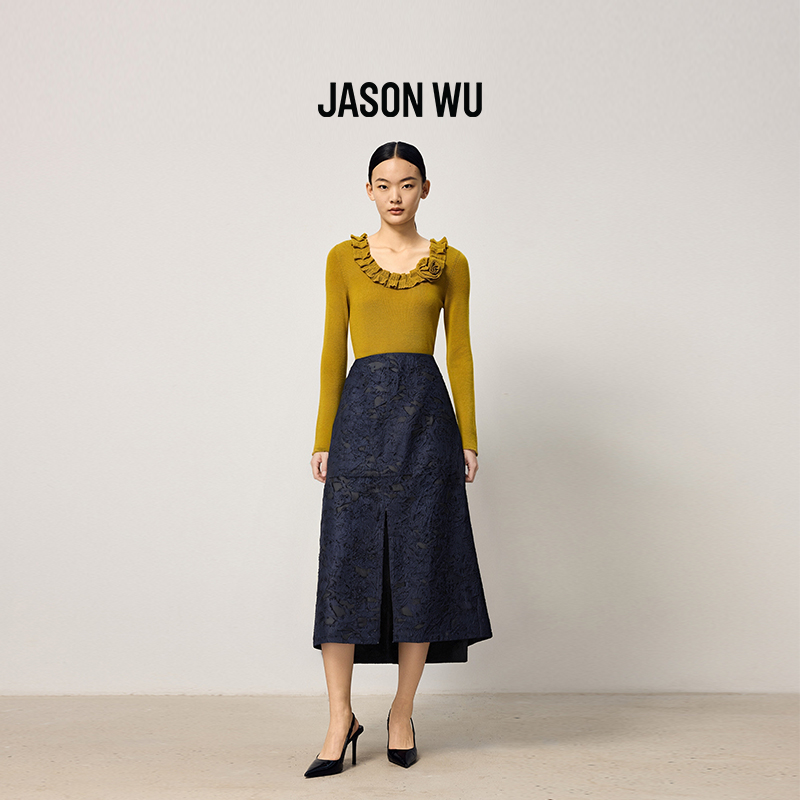 jasonwu长裙通勤提花拼接