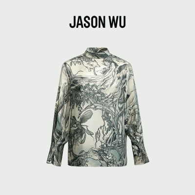 Jasonwu宽松通勤长袖桑蚕丝