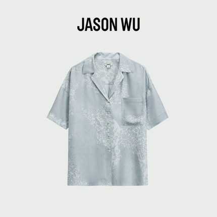 【桑蚕丝】JASON WU2025新款休闲通勤气质印花翻领衬衫上衣女