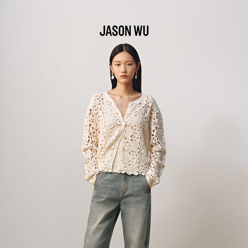 Jasonwu绵羊毛圆领开衫
