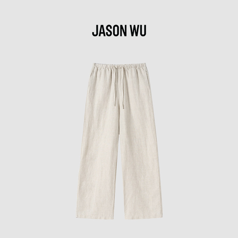 JASON WU-J系列100%汉麻系带设计宽松百搭休闲裤裤子长裤女夏新款图片