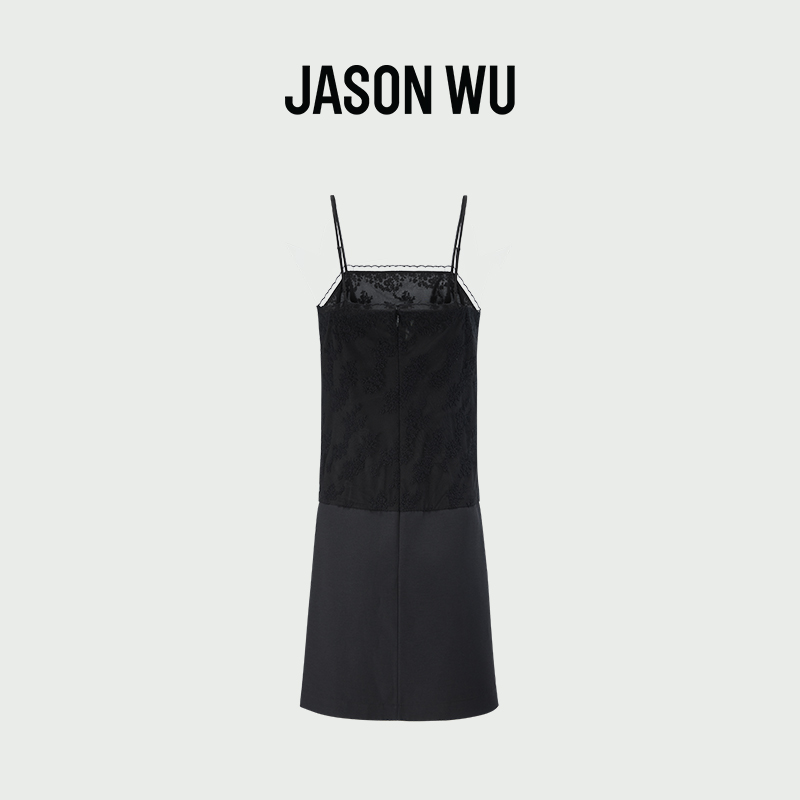 JASON WU 新款刺绣拼接吊带休闲宴会礼服裙裙子长裙连衣裙