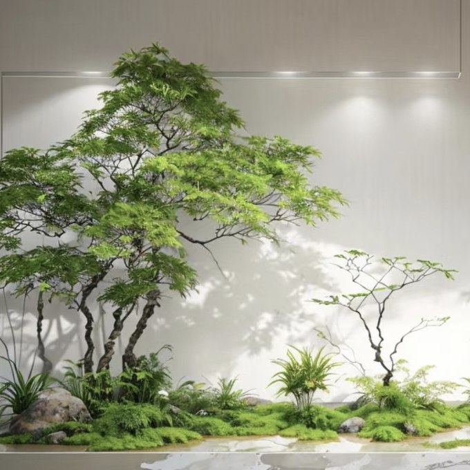 仿真树定做马醉木枫叶绿植装饰橱窗商场餐厅家居室内楼梯假树造景
