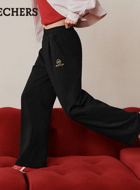 Skechers斯凯奇女子新年系列宽松保暖透气运动休闲阔腿裤L126W003