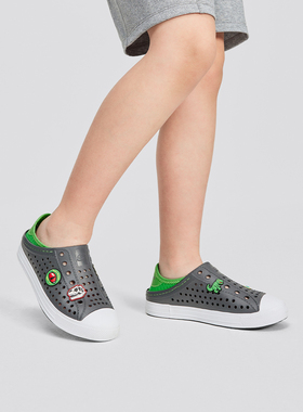 Skechers斯凯奇男童鞋夏季新轻便一脚蹬休闲洞洞包头凉鞋406810L