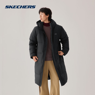 Skechers斯凯奇男女同款秋冬长款羽绒服保暖防风休闲外套L425U107