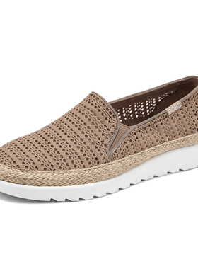 Skechers斯凯奇女子夏季舒适透气编织渔夫鞋一脚蹬休闲单鞋114525