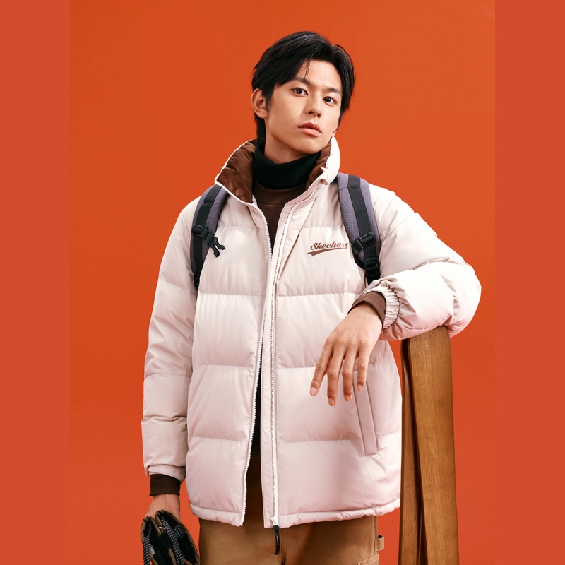 斯凯奇男女同款立领面包羽绒服