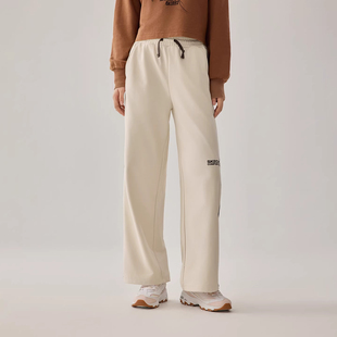 Skechers斯凯奇女士秋冬潮流简约阔腿裤 L325W100 针织休闲直筒长裤