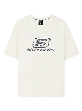 Skechers斯凯奇新款男女同款简约印花美式风运动短袖T恤L225U058