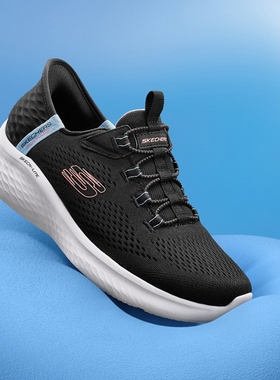 Skechers斯凯奇女鞋秋冬透气网布跑鞋一脚蹬抓地防滑健步鞋150017