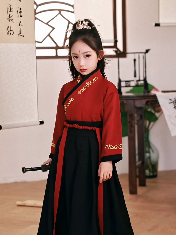 汉服女童花木兰表演服走秀武侠