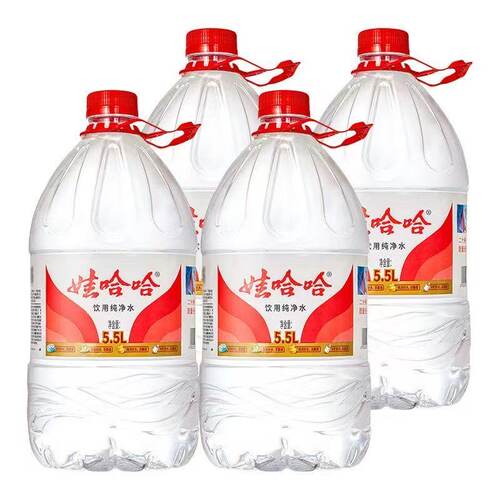 娃哈哈饮用纯净水5.5L*4桶大桶