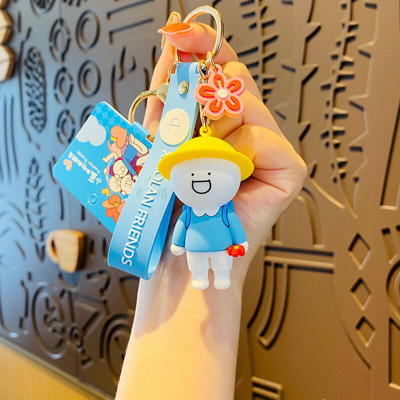 情侣钥匙扣卡通可爱小蓝和他的朋友钥匙扣闺蜜礼物时尚钥匙链圈包