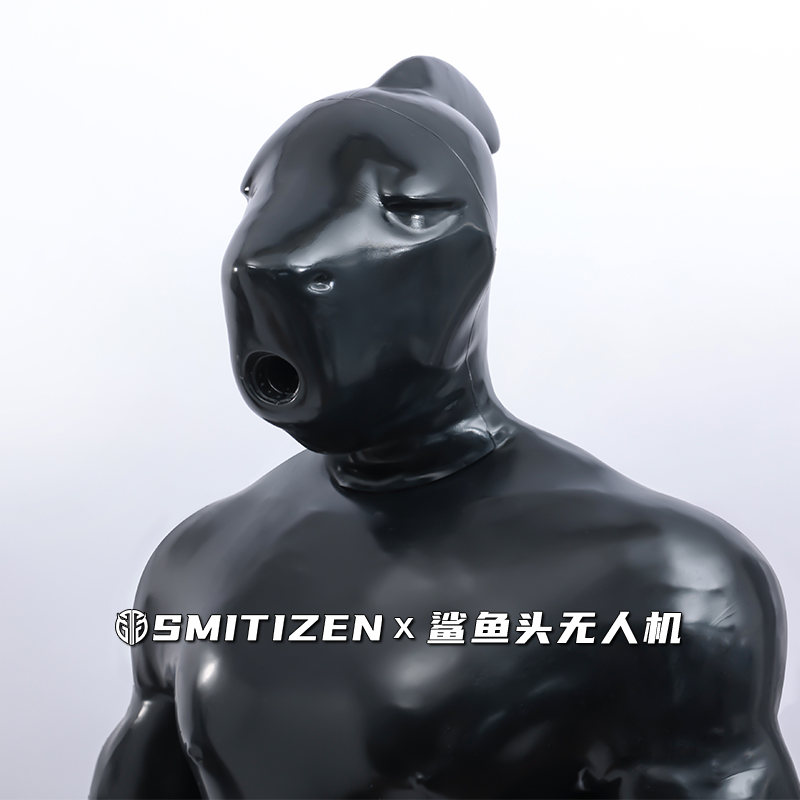 Smitizen无人机鲨鱼头套DroneShark硅胶乳胶latex二次元cos道具