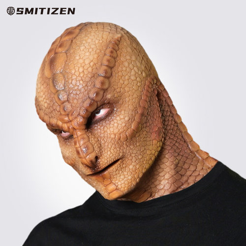 【下单10个工作日发货】smitizen黄蜥蜴头套男用怪物硅胶面具仿真