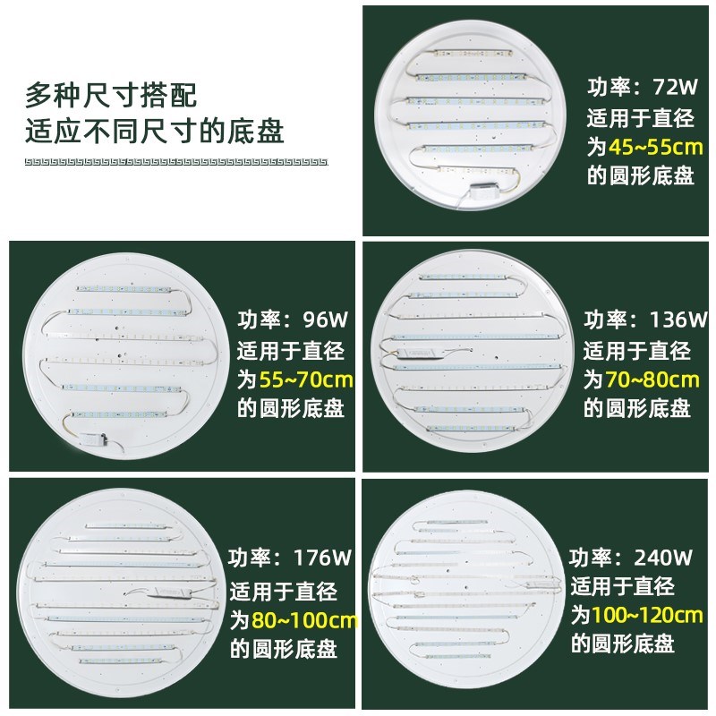客厅圆形大灯 g吸顶灯改造灯芯超亮节能led灯条拼圆用60cm80cm1米