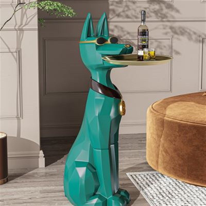 客厅电视柜沙发旁边转角托盘落地摆件大家居装饰品轻奢高档高级感