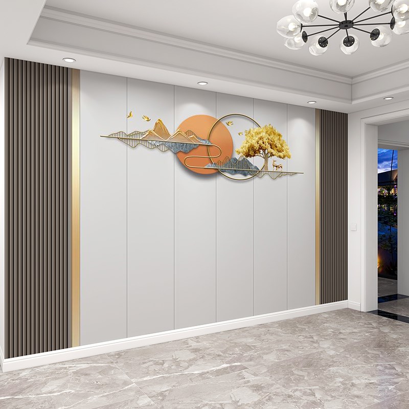 定制款2024轻奢现代影视客厅8d墙布背景壁纸立体墙纸壁.画电视简