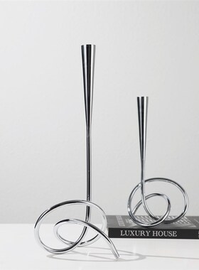 简约现代轻奢高档样售楼处蜡烛台摆件样板间茶几客厅W餐桌软装饰