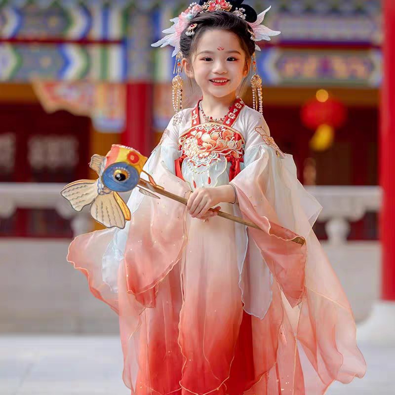 女童春秋2025k新款小女孩超仙公主裙襦裙新中式儿童古装连衣裙