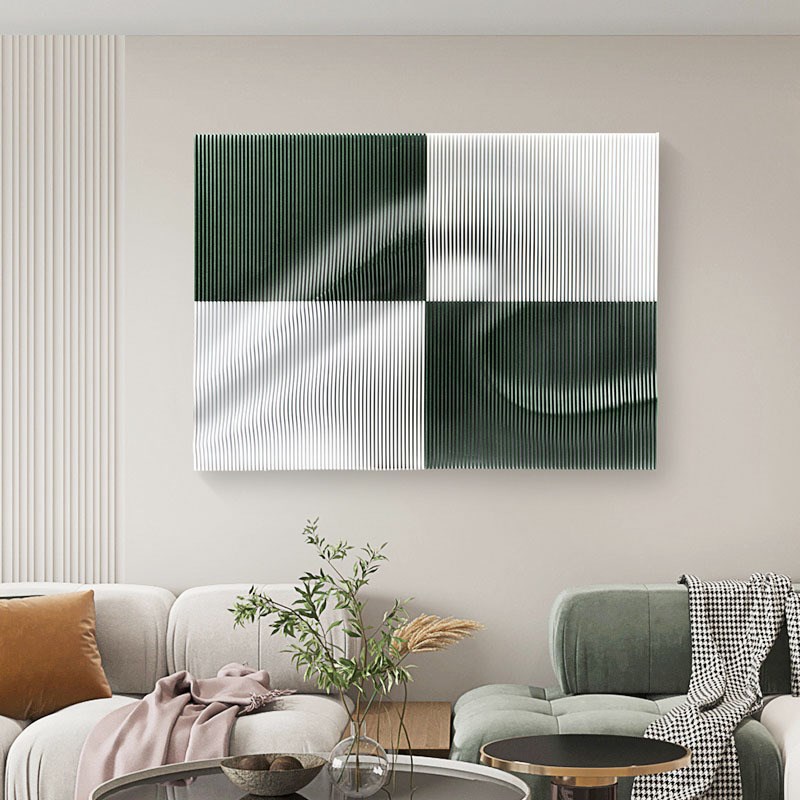 亚克力插片3d立体实物画现代简约客厅装饰画沙发背景墙样板房挂画