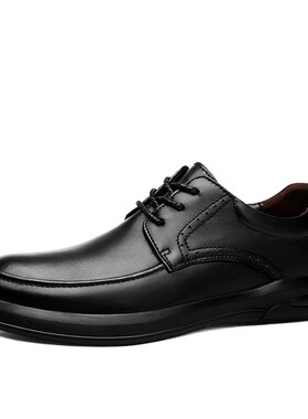 黑色大码休闲皮鞋男大码r45英伦商务正装工作鞋厚底耐磨透气德比