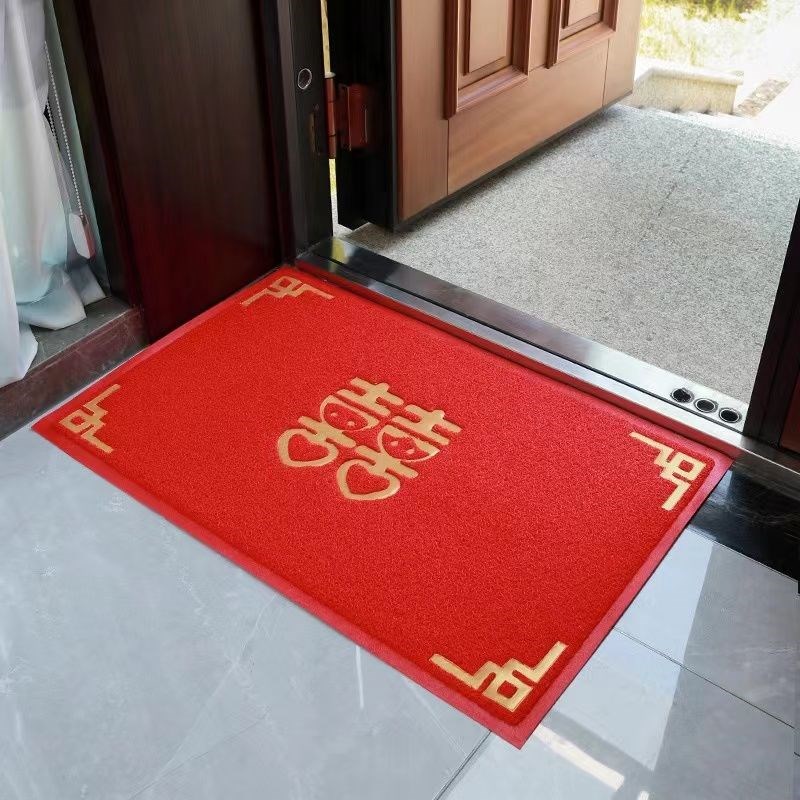 丝圈地垫门口g入户门新喜字门垫户外家用进门防滑垫结婚地毯踩脚